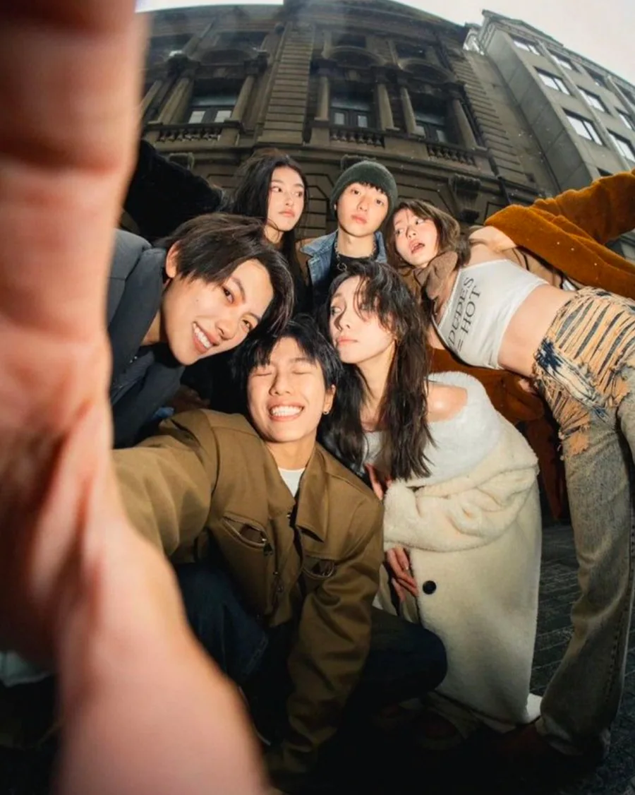 JayJen friends taking a close group selfie